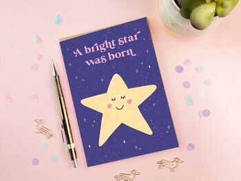 A Bright Star Was Born New Baby Card, 4 of 4