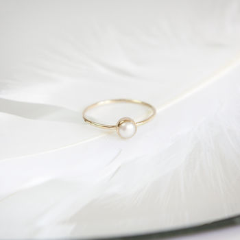 Odessa Ring // Pearl And Gold Stacking Ring, 5 of 7