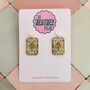 Custard Cream Biscuit Glitter Earrings / Foodie Gift / Cute Statement Jewellery / Tea Lover Accessories, thumbnail 1 of 5