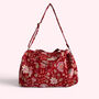 Large Weekend Duffle Bag | Red Block Print Floral, thumbnail 3 of 7