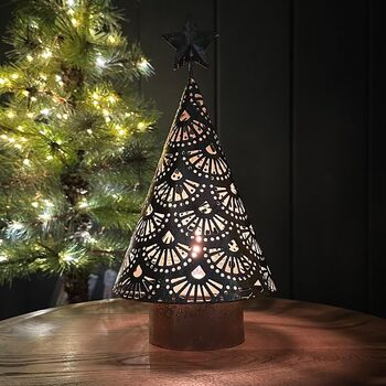 Golden Cone Tree Tea Light Holder, 2 of 4