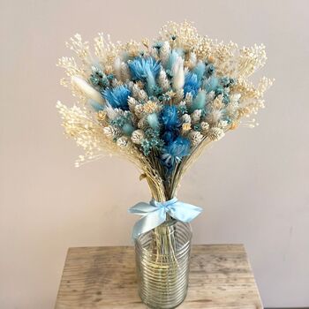 Blue And White Dried Flower Bouquet With Cape Flowers, 5 of 5