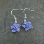 Periwinkle Blue Flower Drop Earrings, thumbnail 2 of 6