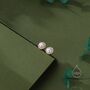 Sterling Silver Genuine Freshwater Pearl Cz Stud Earrings, thumbnail 6 of 12