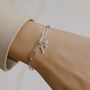 Silver Initial And Birthstone Paperclip Chain Bracelet, thumbnail 1 of 7