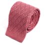 Dark Pink Iza Silk Knitted Tie 6cm, thumbnail 1 of 3
