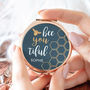 Personalised Bee Rose Gold Compact Mirror, thumbnail 1 of 7