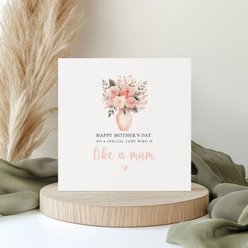 Like A Mum Mother's Day Card: Peach Vase Design, 3 of 4