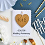 Personalised Golden 50th Wedding Anniversary Heart Card, thumbnail 2 of 4