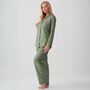 Women's 'Shrub Sage' Flower Crisp Cotton Pyjama Set, thumbnail 2 of 4