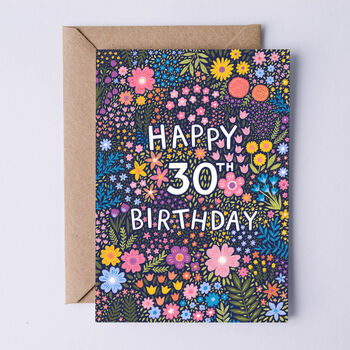 30th Birthday Card For Women, Floral 30th Card, For Her, 2 of 3