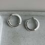 925 Sterling Silver Textured Small Hoops, thumbnail 6 of 9