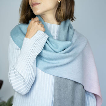 Ladies 100% Cashmere Ombre Scarf, 3 of 9