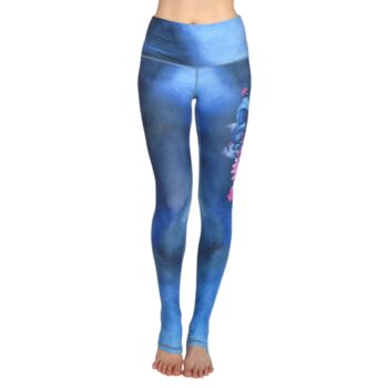 Mystic Nature Yoga Leggings Hand Drawn Design Activewear, 4 of 7