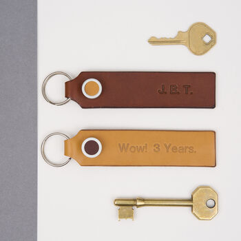 Personalised Classic Leather Key Fob, 7 of 12