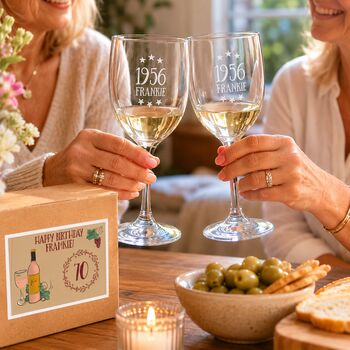 Personalised 70th Birthday Engraved Wine Glass Gift, 2 of 11