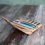 Personalised Blue Stripe Leather Wallet, thumbnail 4 of 7