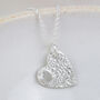 Sterling Silver Textured Double Heart Pendant, thumbnail 1 of 4