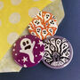 Spooky Ghost Halloween Badge Set, thumbnail 1 of 5