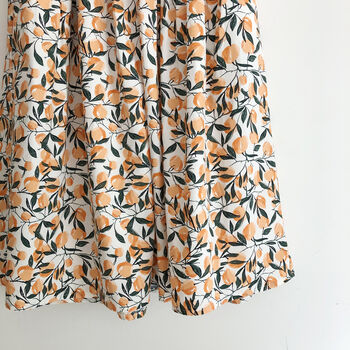 Peach Print Cotton Midi Skirt, 4 of 6