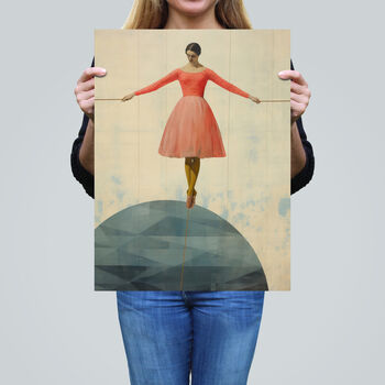 Life Is A Tightrope Modern Vintage Style Wall Art Print, 2 of 6