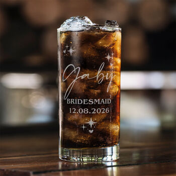 Personalised Bridesmaid Highball Glass Pink Pamper Gift Box, 4 of 8