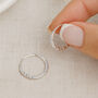 Hammered Sterling Silver Sleeper Hoop Earrings – 12mm, thumbnail 1 of 12