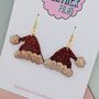 Red And White Glitter Santa Hat Earrings, thumbnail 2 of 4