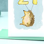 Hedgehog 21st Birthday Card, thumbnail 2 of 8