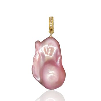 Large Pink Baroque Pearl Pendant Necklace, 3 of 5