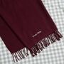 Personalised Slogan Long Burgundy Tassled Scarf, thumbnail 3 of 3