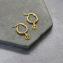 Vermeil Gold Peace Sign Hoops, thumbnail 3 of 4