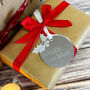 Personalised Silver Christmas Pudding Gift Present Tag, thumbnail 2 of 5