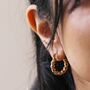 Gold Stainless Steel Medium Twisted Hoop Earrings, thumbnail 5 of 5