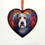 Bearded Collie Stained Glass Effect Heart Suncatcher, thumbnail 6 of 6