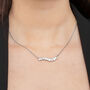 Nami 925 Sterling Silver Plated Cz Stone Wave Necklace, thumbnail 2 of 5