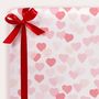 Three Sheets Of Cute Pastel Pink Heart Wrapping Paper, thumbnail 1 of 2