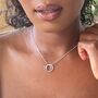 Sterling Silver Interlocking Crystal Rings Necklace, thumbnail 6 of 6