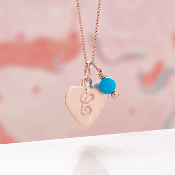 Rose Gold Vermeil Monogram And Birthstone Necklace, 8 of 9
