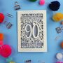 Personalised 90th Birthday Card Papercut Flower Design, thumbnail 6 of 7