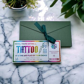 Tattoo Personalised Scratch Card Gift Voucher, 2 of 6