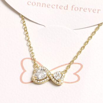 Infinity Heart Pendant Carded Necklace In Gold Or Silver, 3 of 4