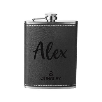 Personalised Faux Leather Hip Flask, 2 of 8