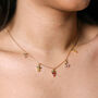 Colourful Crystal Fruit Charm Necklace In Gold, thumbnail 2 of 4