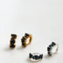 Crystal Baguette Huggies Gold Plated And Black Stones, thumbnail 3 of 4