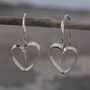 Sterling Silver Heart Frame Drop Earrings, thumbnail 4 of 9