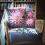 Pink Dahlia Velvet Cushion, thumbnail 5 of 5