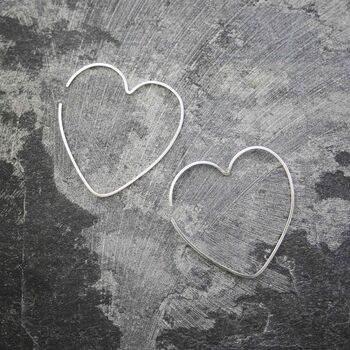 Heart Minimalist Silver Ear Cuff Earrings, 3 of 4