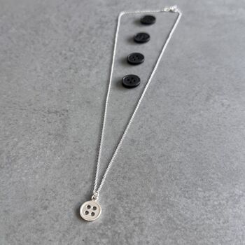 Thank You Mum Sterling Silver Button Necklace, 4 of 6