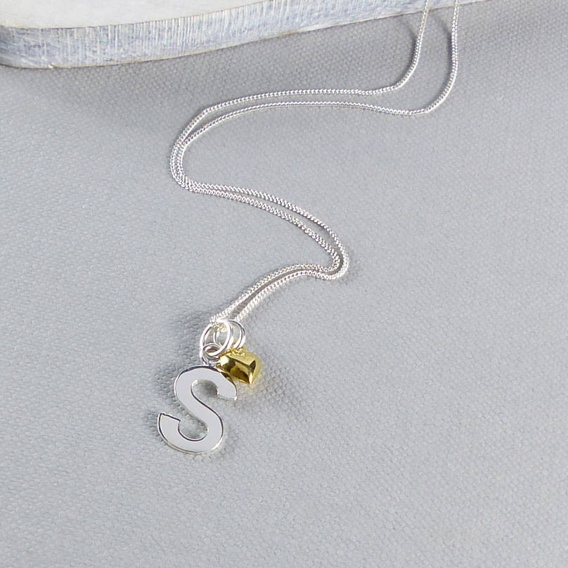 personalised sterling silver initial charm necklace by evy designs